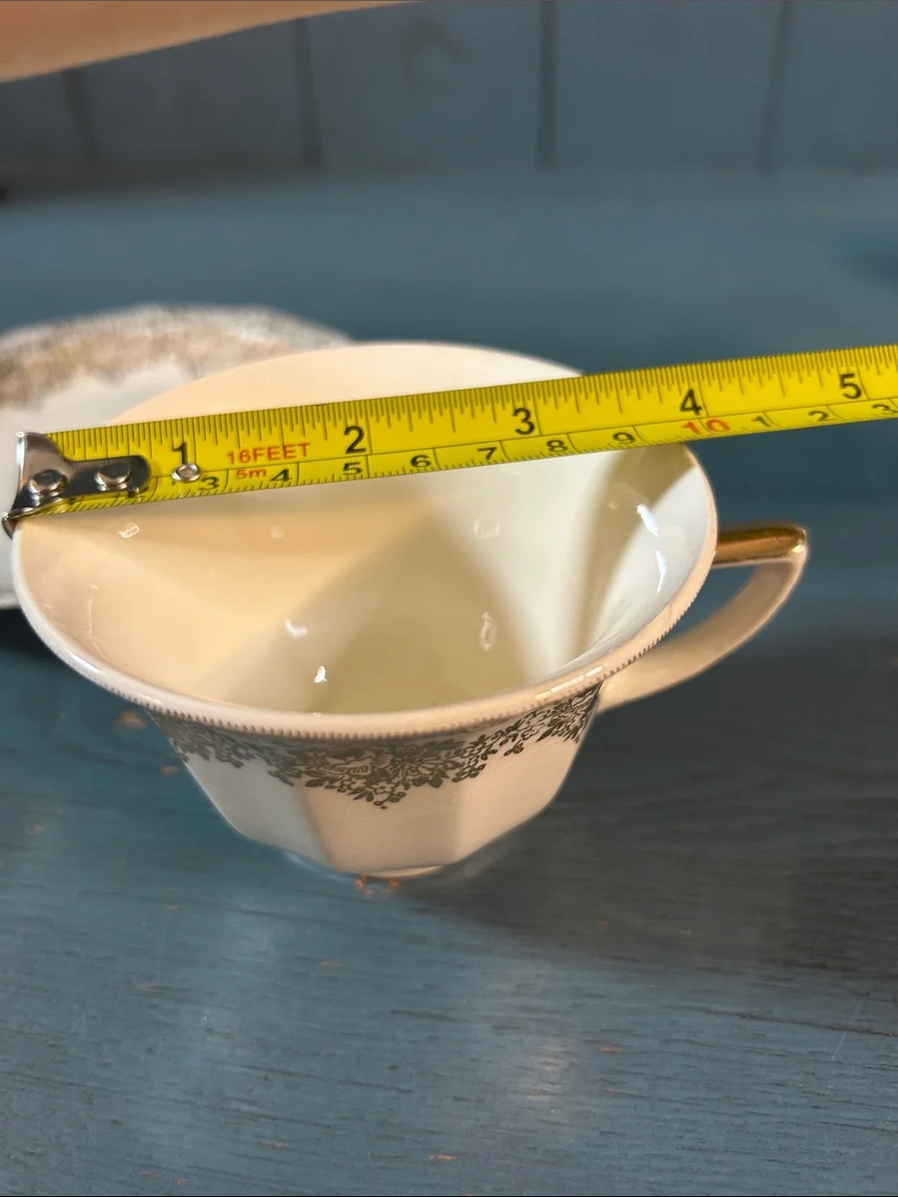 Classic Cream and 22K Gold Porcelain Teacup and Saucer - Elegant Home Dining